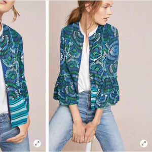 Anthropologie Blank Annette Printed Jacket Size Small EUC